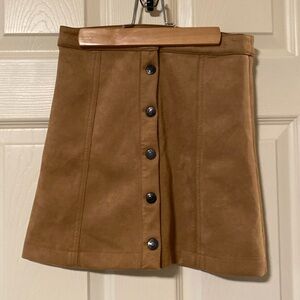 Suede mini skirt
